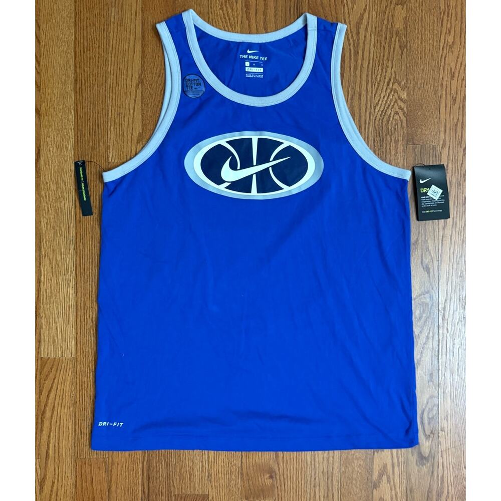 Nike Men’s‎ Blue Basketball Logo Blue Take Top Shirt Size Large-NWT